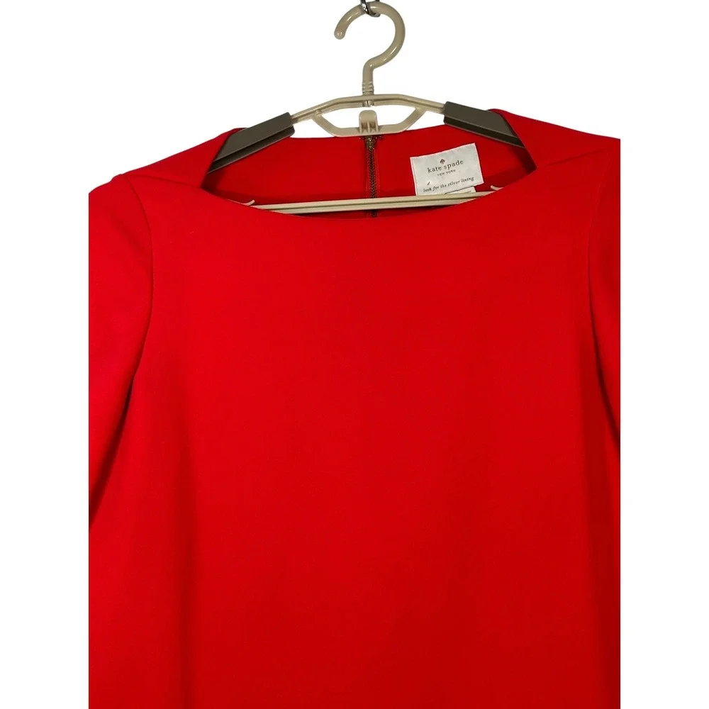 Kate Spade New York Womens Flounce Hem Dress 8 Quiet Luxury Holiday Feminine Red